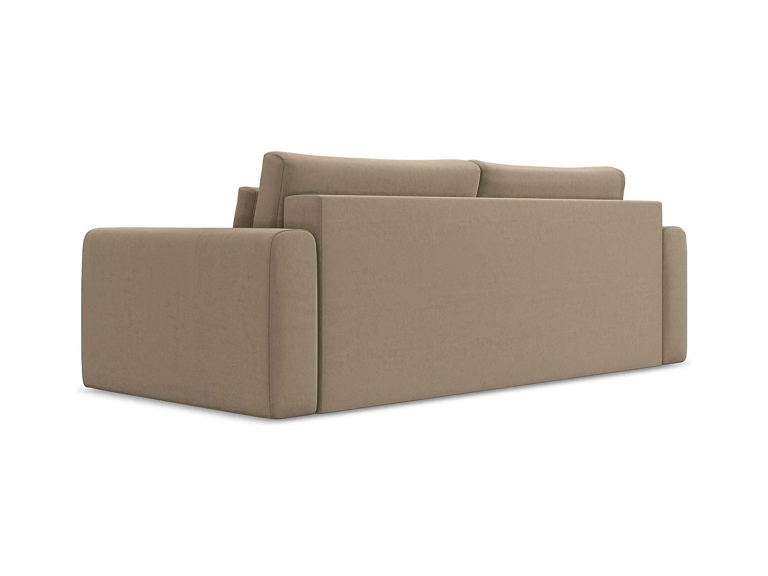 3-Sitzer Sofa mit Schlaffunktion - - Samt - Hell beige - KAPUA