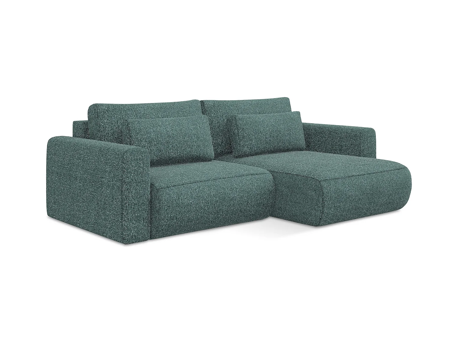 2-Sitzer Ecksofa mit Schlaffunktion - Ecke Rechts - Strukturstoff - Jeans - KAPUA