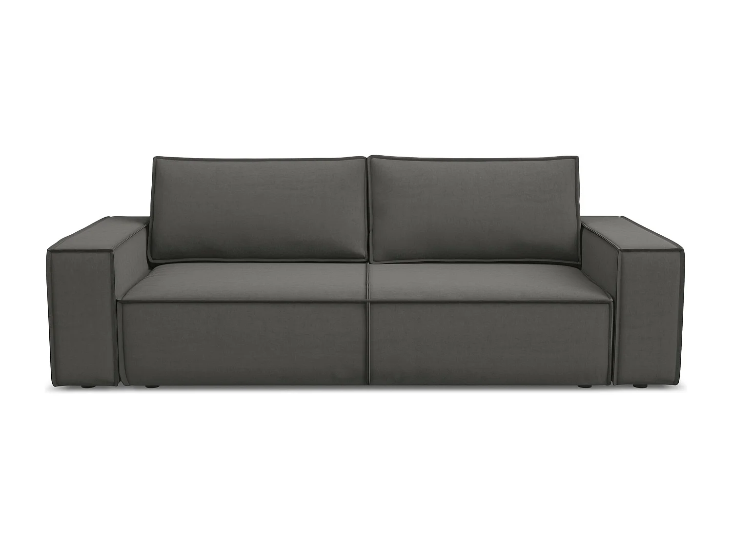 Canapé 3 places convertible en velours - acier - KIMO