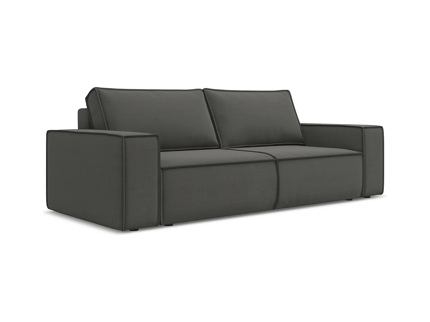 3-Sitzer Sofa mit Schlaffunktion - - Samt - Stahl - KIMO