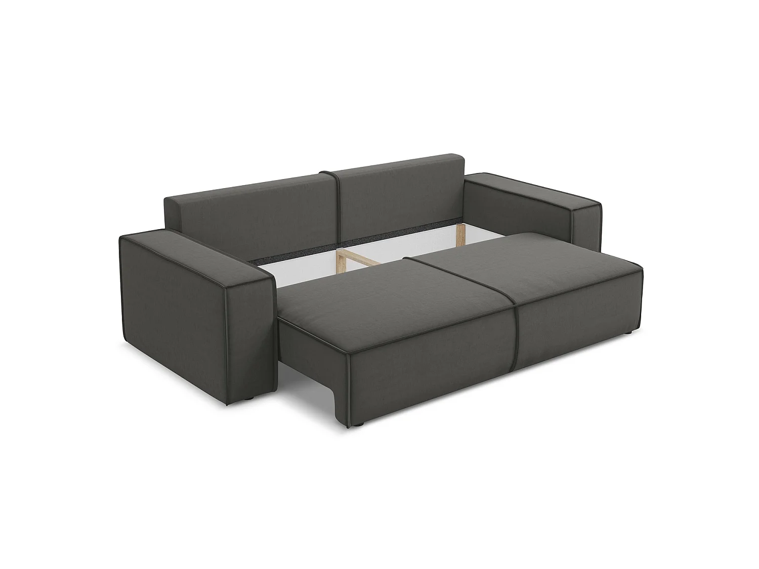 3-Sitzer Sofa mit Schlaffunktion - - Samt - Stahl - LIVORNO