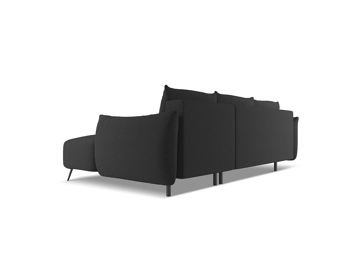 Canapé d'angle droit convertible en tissu chenille - anthracite - GENOVA