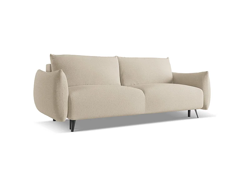 3-Sitzer Sofa mit Schlaffunktion - - Chenille - Dunkelbeige - MALIE
