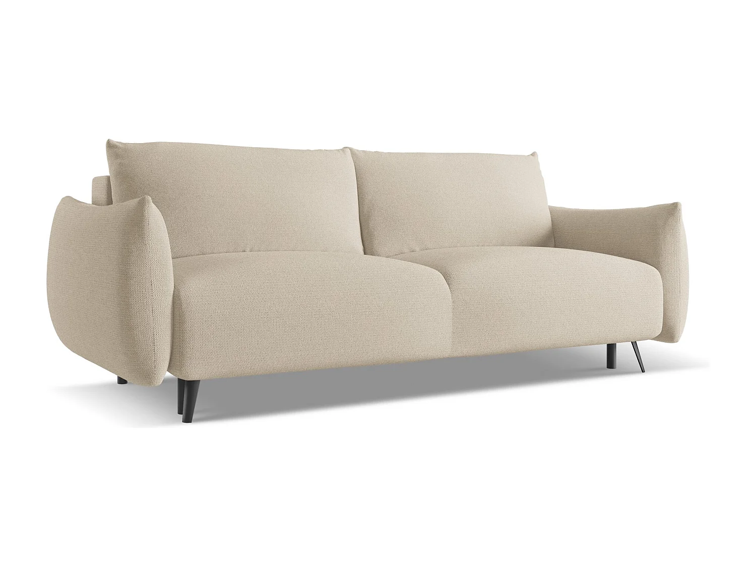 3-Sitzer Sofa mit Schlaffunktion - - Chenille - Dunkelbeige - MALIE