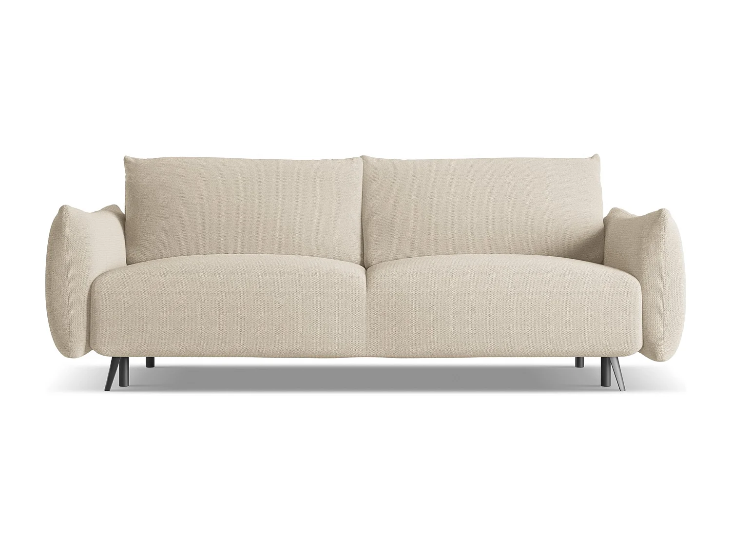 3-Sitzer Sofa mit Schlaffunktion - - Chenille - Dunkelbeige - MALIE