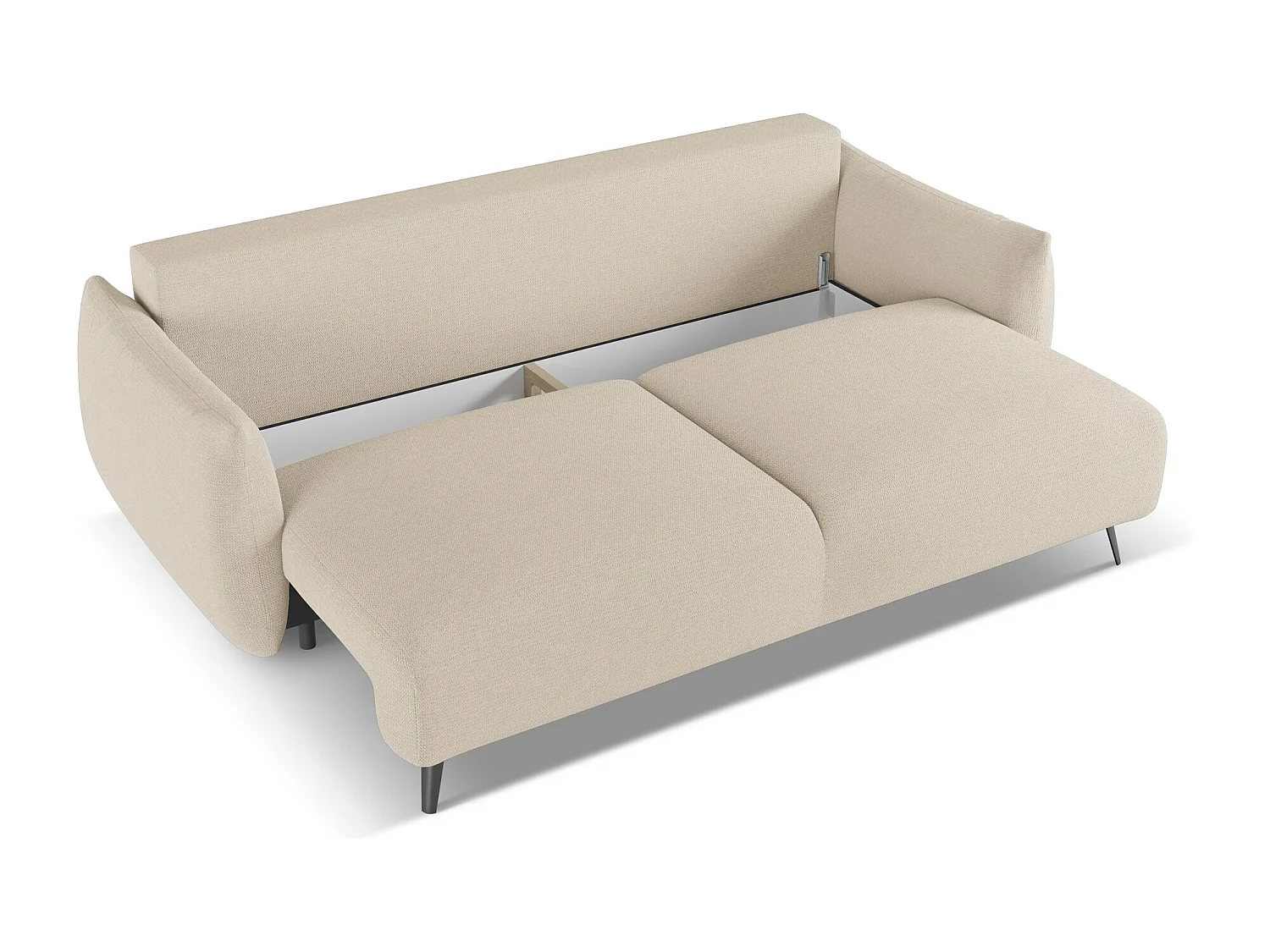 3-Sitzer Sofa mit Schlaffunktion - - Chenille - Dunkelbeige - MALIE