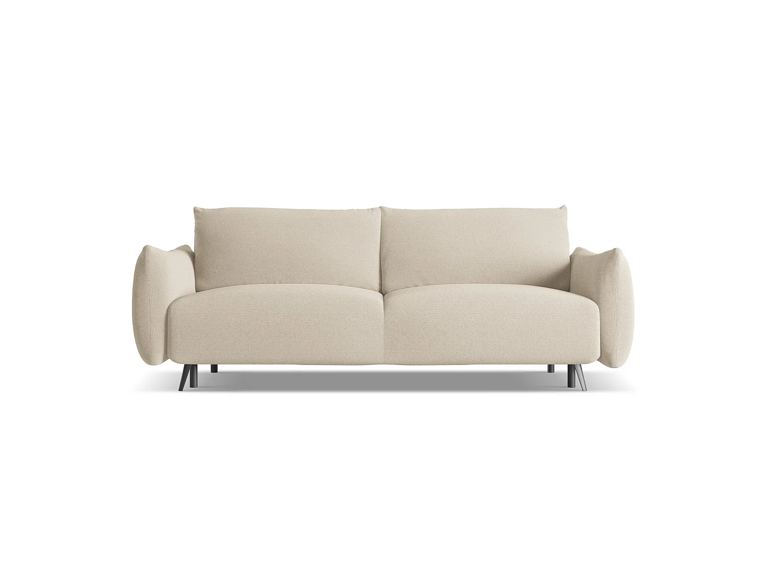 Canapé 3 places convertible en tissu chenille - beige foncé - GENOVA