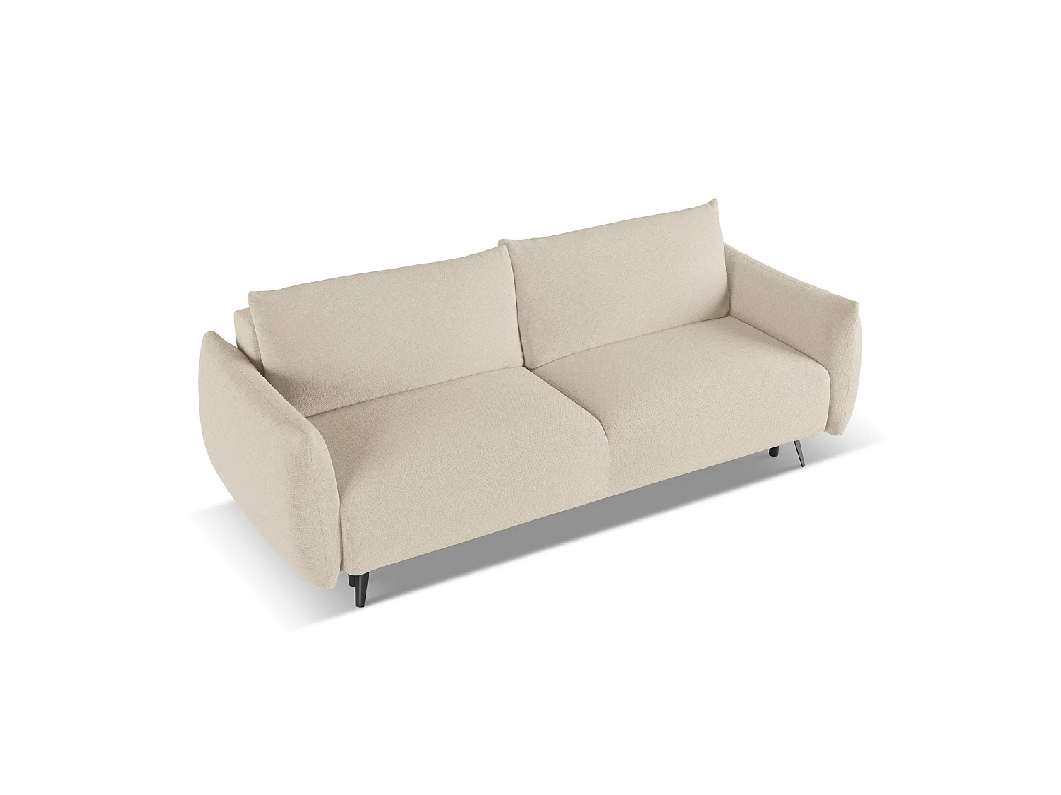 Canapé 3 places convertible en tissu chenille - beige foncé - GENOVA