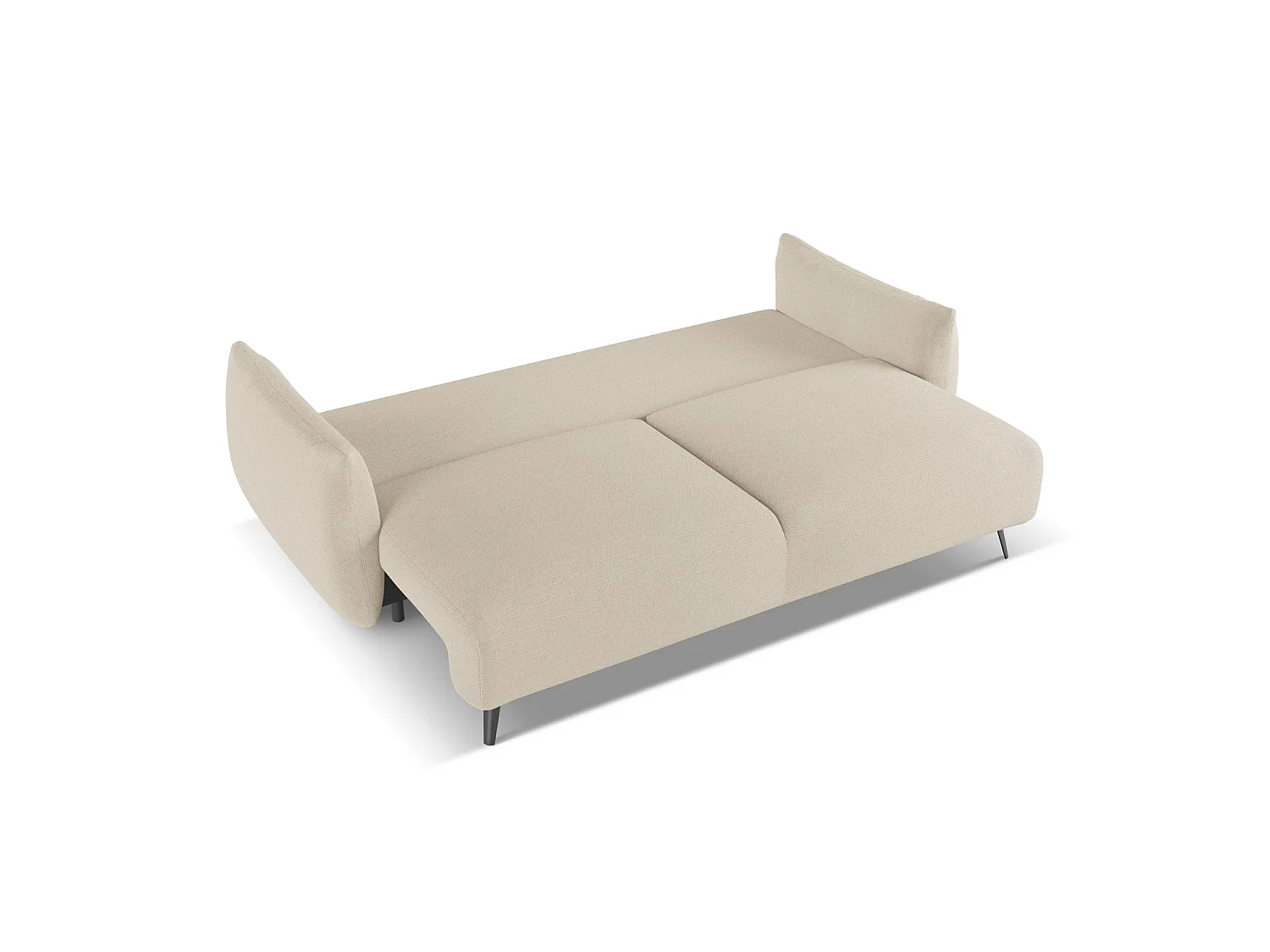 Canapé 3 places convertible en tissu chenille - beige foncé - GENOVA