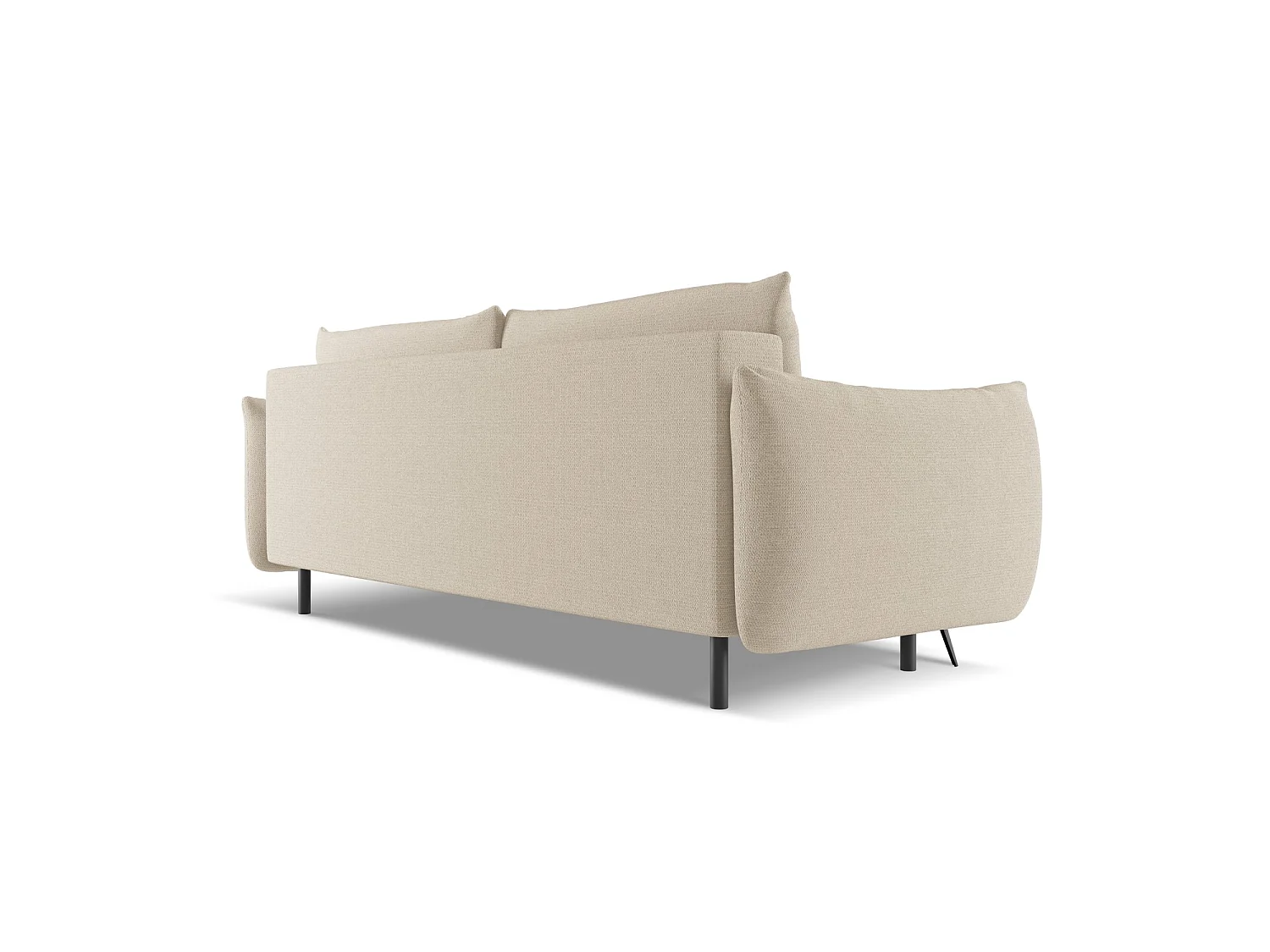 Canapé 3 places convertible en tissu chenille - beige foncé - GENOVA