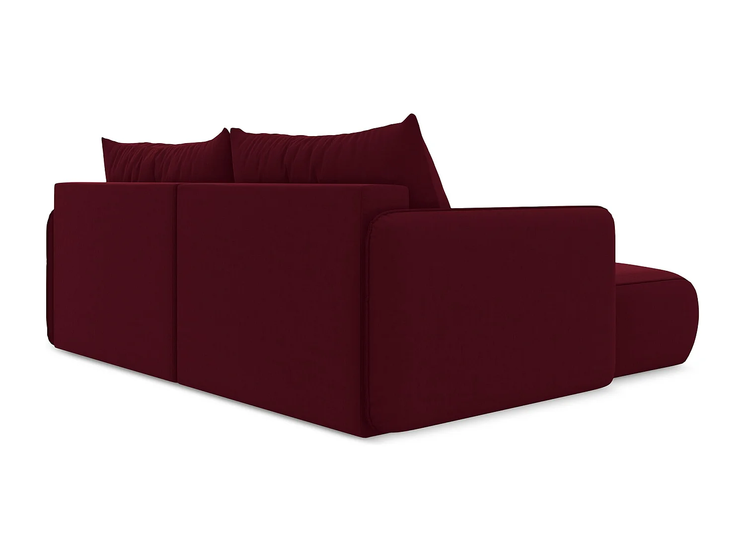 2,5-Sitzer Ecksofa mit Schlaffunktion - Ecke Links - Samt - Burgund - NANEA