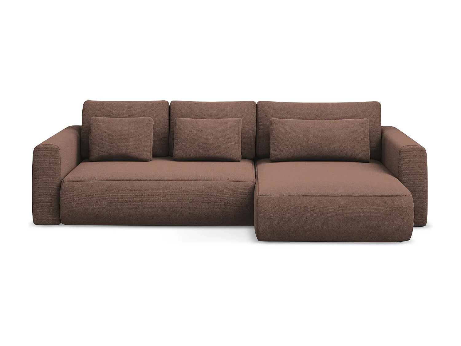 Ecksofa mit Schlaffunktion - Ecke Rechts - Strukturstoff - Puderrosa - KAPUA