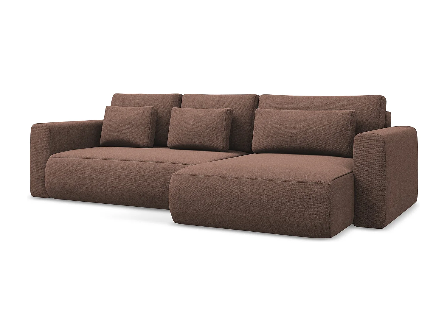 Ecksofa mit Schlaffunktion - Ecke Rechts - Strukturstoff - Puderrosa - KAPUA