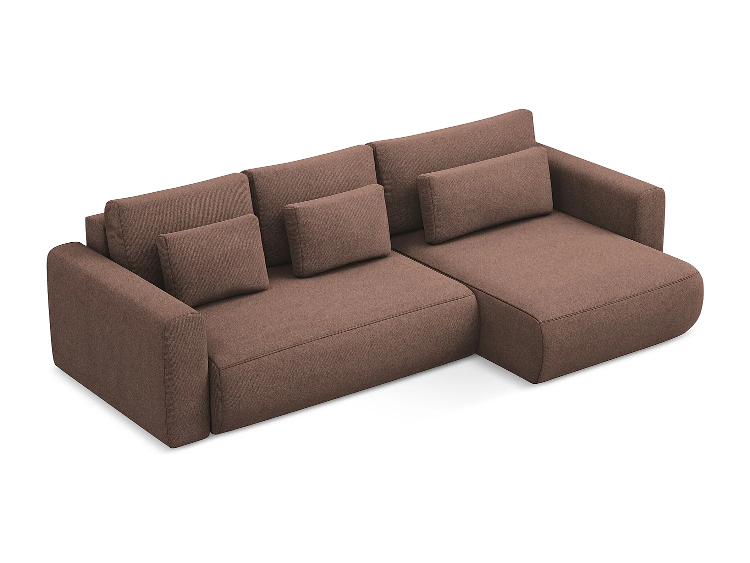 Ecksofa mit Schlaffunktion - Ecke Rechts - Strukturstoff - Puderrosa - KAPUA