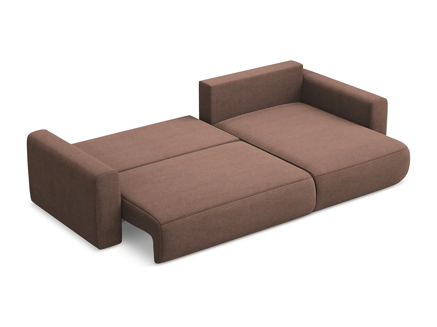 Ecksofa mit Schlaffunktion - Ecke Rechts - Strukturstoff - Puderrosa - KAPUA