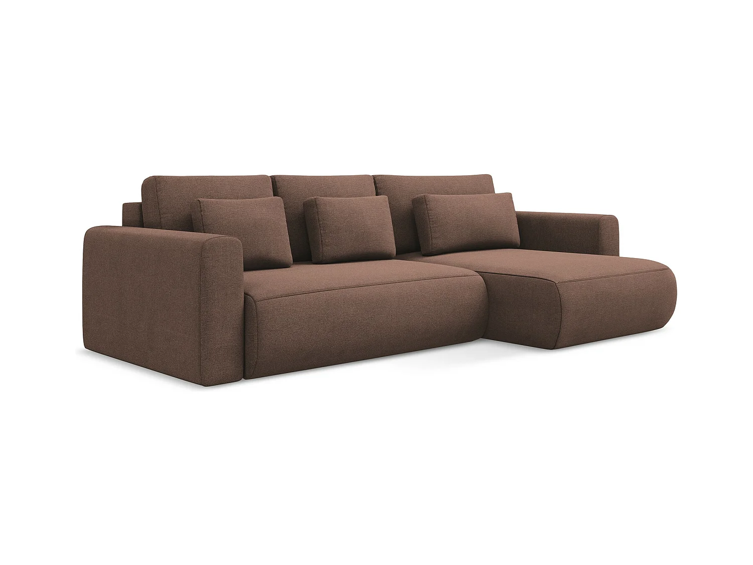 Ecksofa mit Schlaffunktion - Ecke Rechts - Strukturstoff - Puderrosa - KAPUA