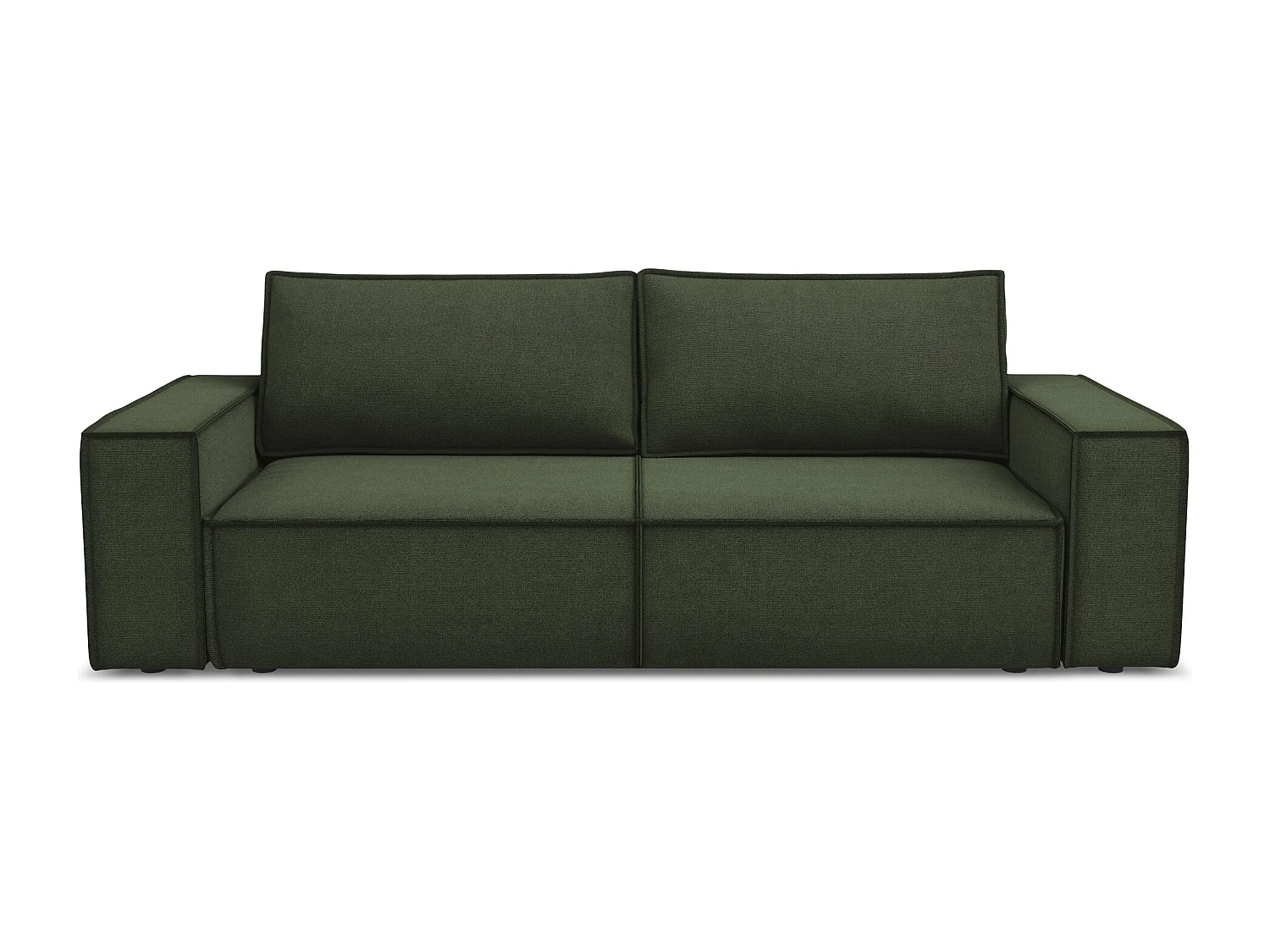 3-Sitzer Sofa mit Schlaffunktion - - Strukturstoff - Olive - KIMO
