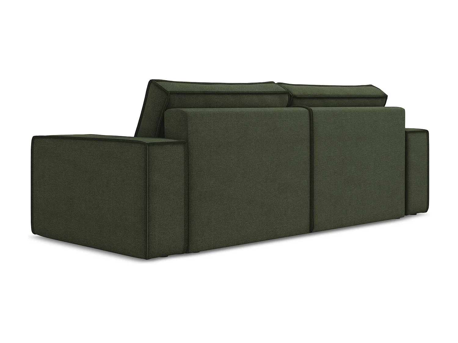 3-Sitzer Sofa mit Schlaffunktion - - Strukturstoff - Olive - KIMO