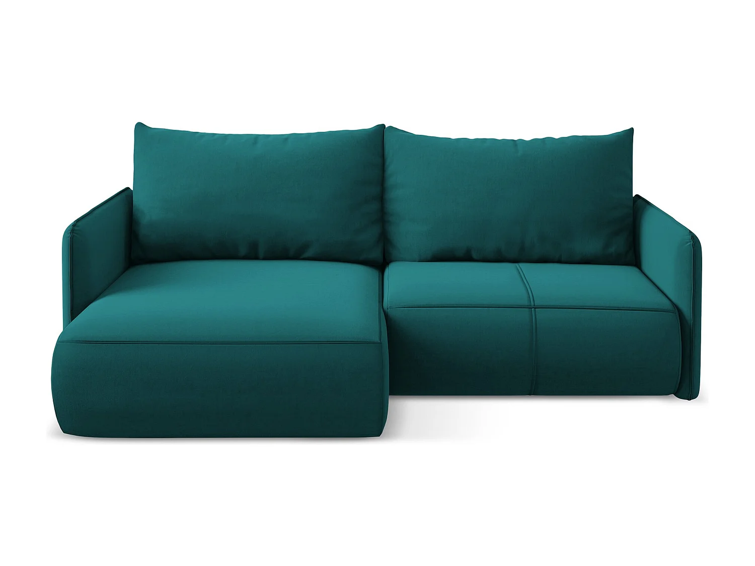 2,5-Sitzer Ecksofa mit Schlaffunktion - Ecke Links - Samt - Marine - NANEA