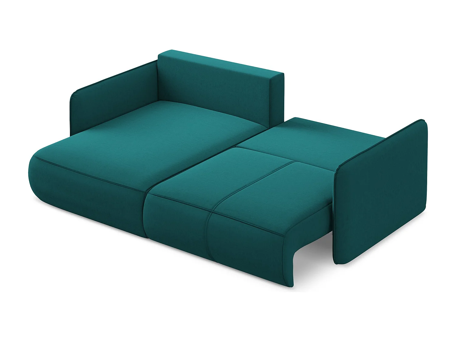 2,5-Sitzer Ecksofa mit Schlaffunktion - Ecke Links - Samt - Marine - NANEA