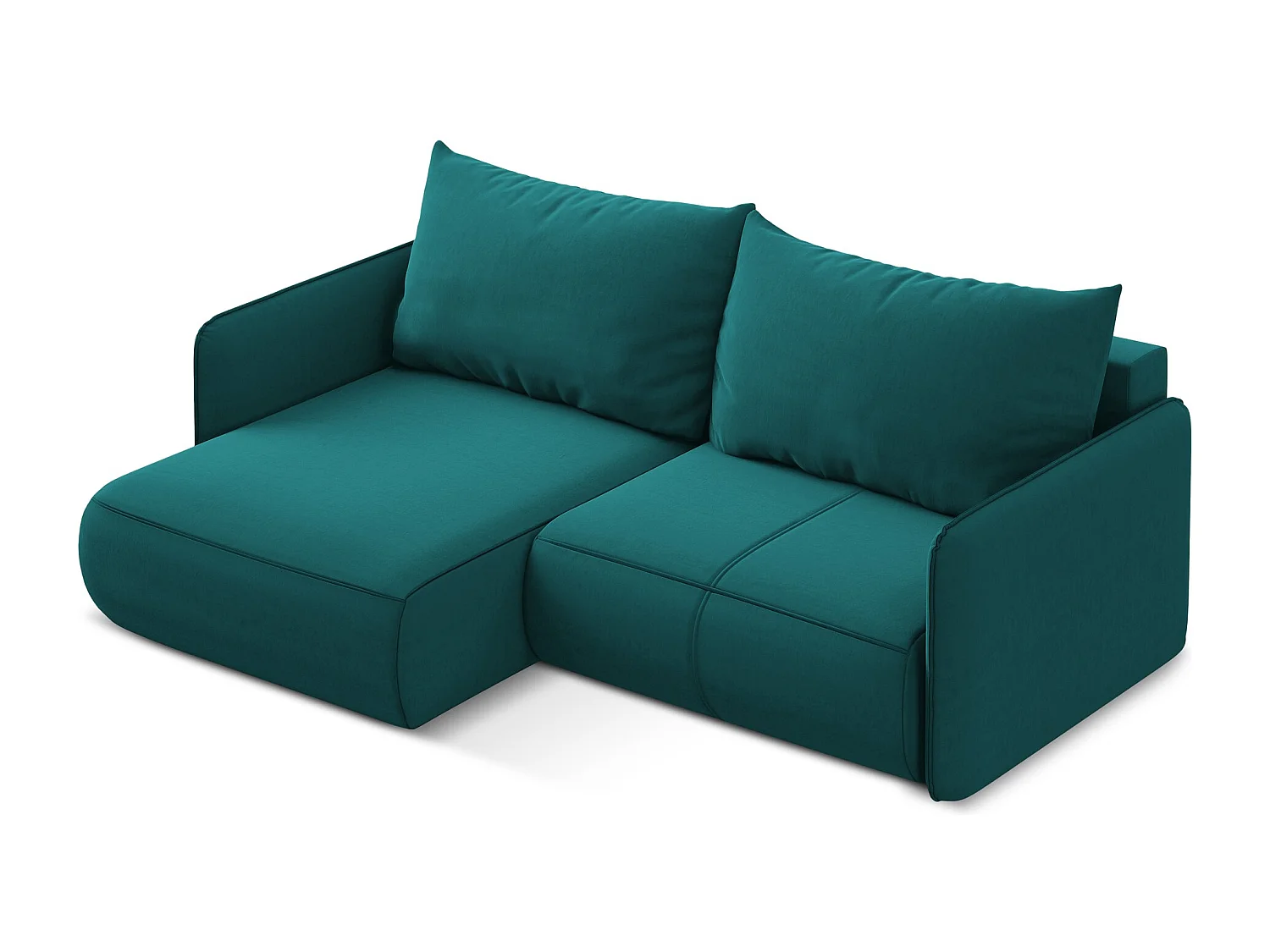 2,5-Sitzer Ecksofa mit Schlaffunktion - Ecke Links - Samt - Marine - NANEA