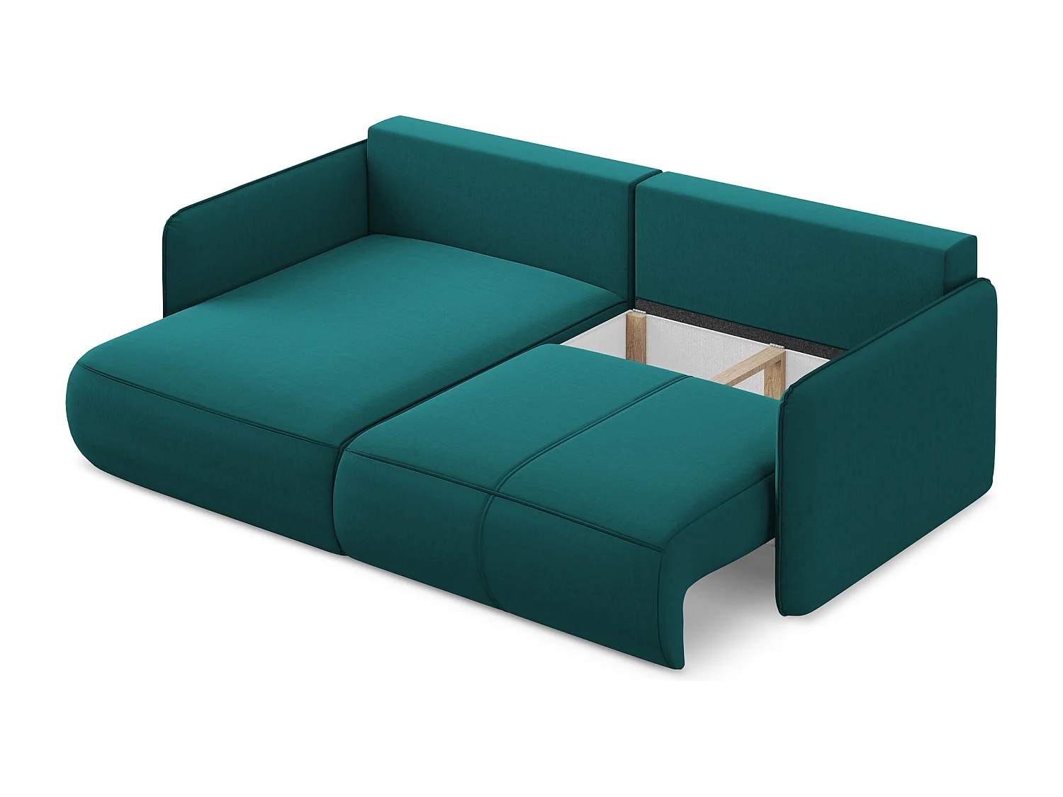 2,5-Sitzer Ecksofa mit Schlaffunktion - Ecke Links - Samt - Marine - NANEA