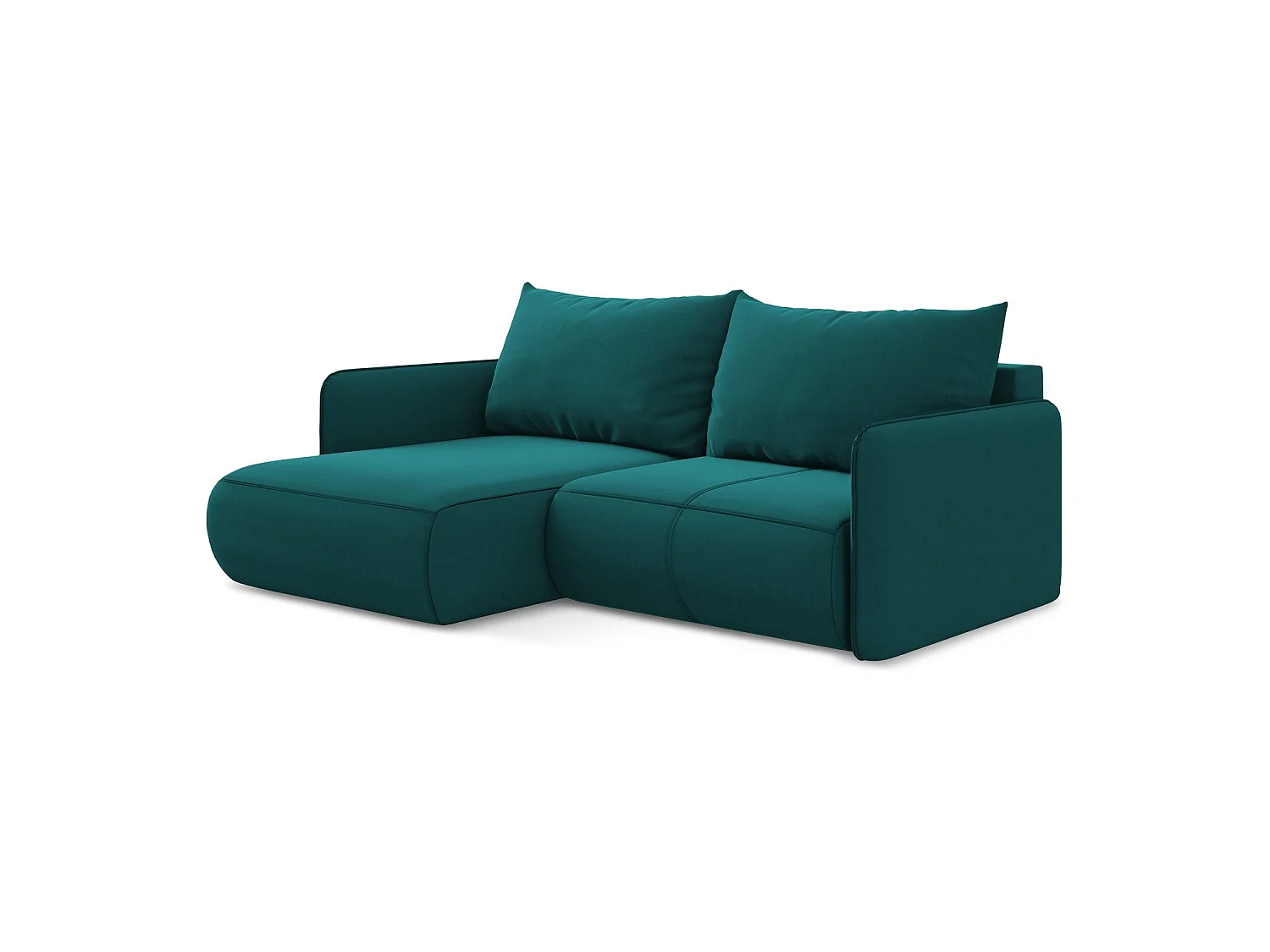 2,5-Sitzer Ecksofa mit Schlaffunktion - Ecke Links - Samt - Marine - PALERMO