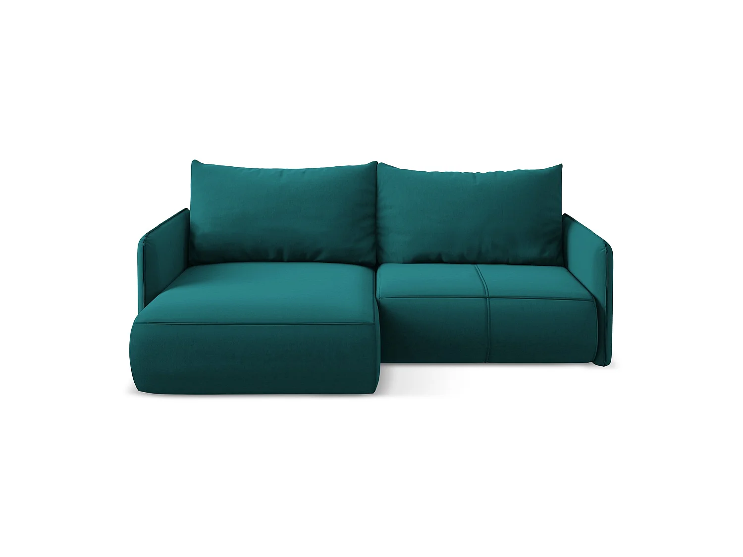 2,5-Sitzer Ecksofa mit Schlaffunktion - Ecke Links - Samt - Marine - PALERMO