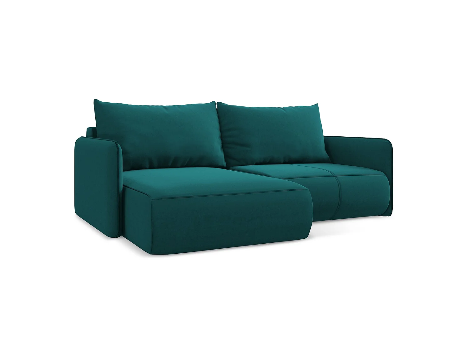 2,5-Sitzer Ecksofa mit Schlaffunktion - Ecke Links - Samt - Marine - PALERMO