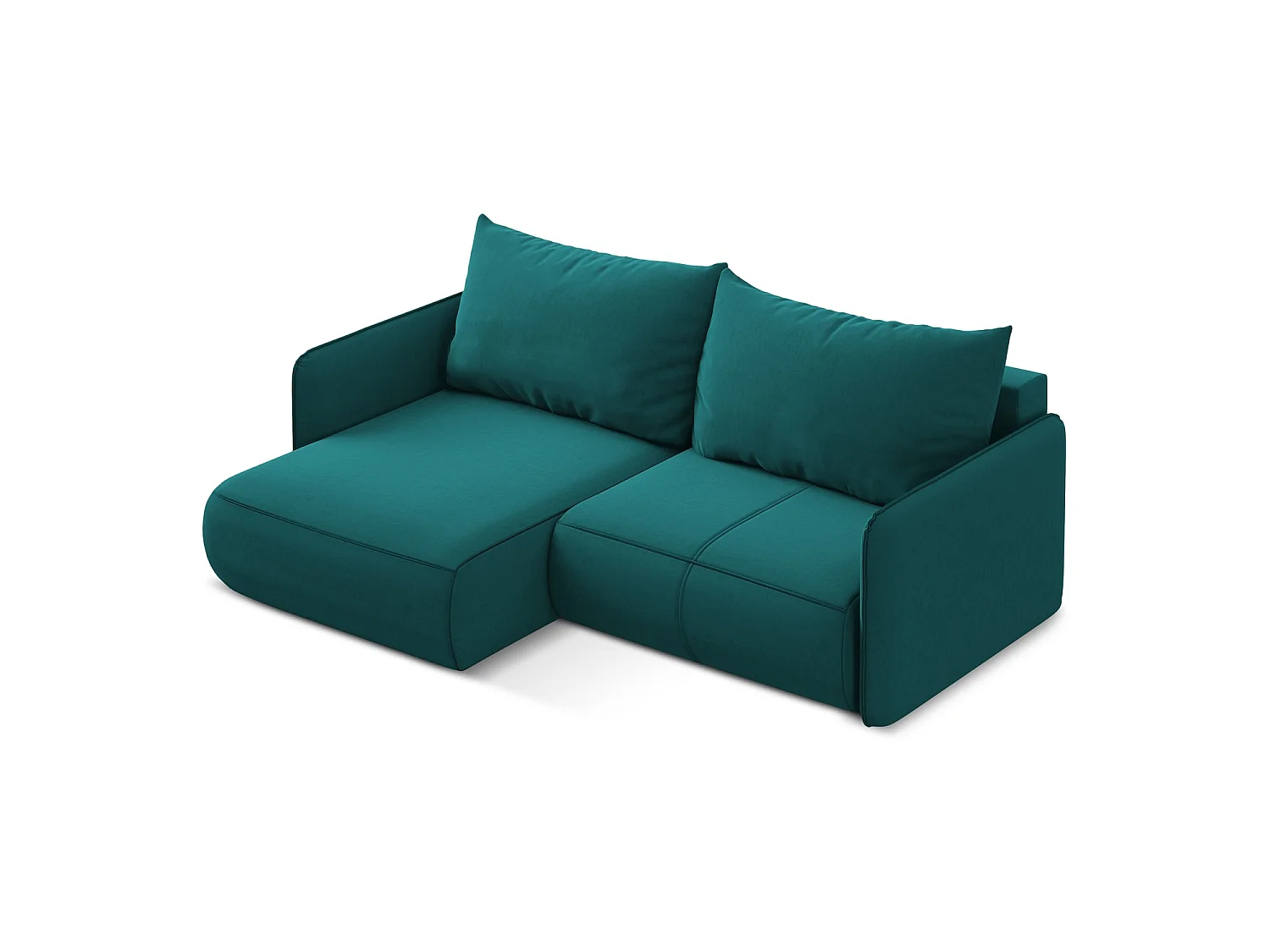 2,5-Sitzer Ecksofa mit Schlaffunktion - Ecke Links - Samt - Marine - PALERMO
