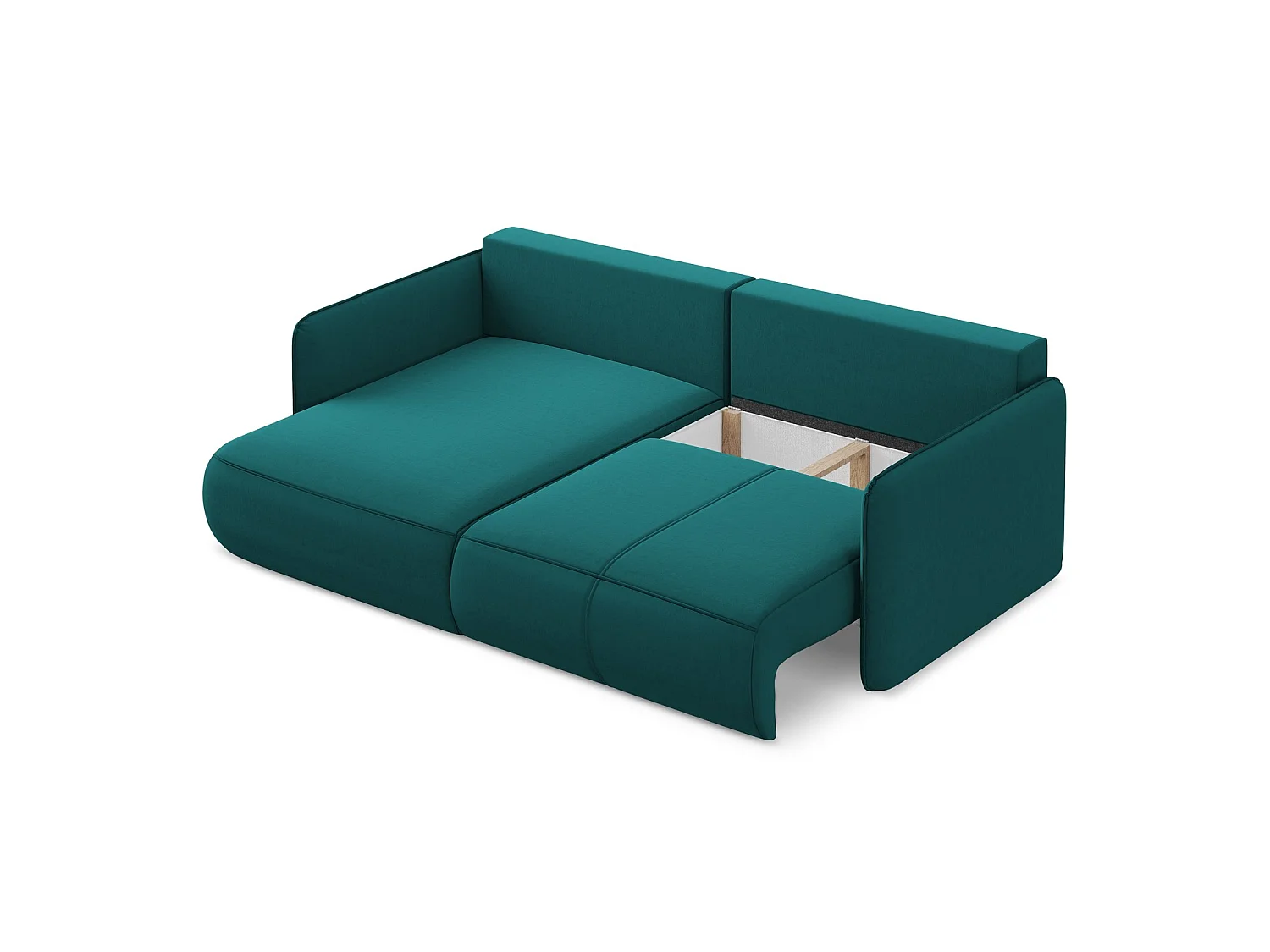 2,5-Sitzer Ecksofa mit Schlaffunktion - Ecke Links - Samt - Marine - PALERMO