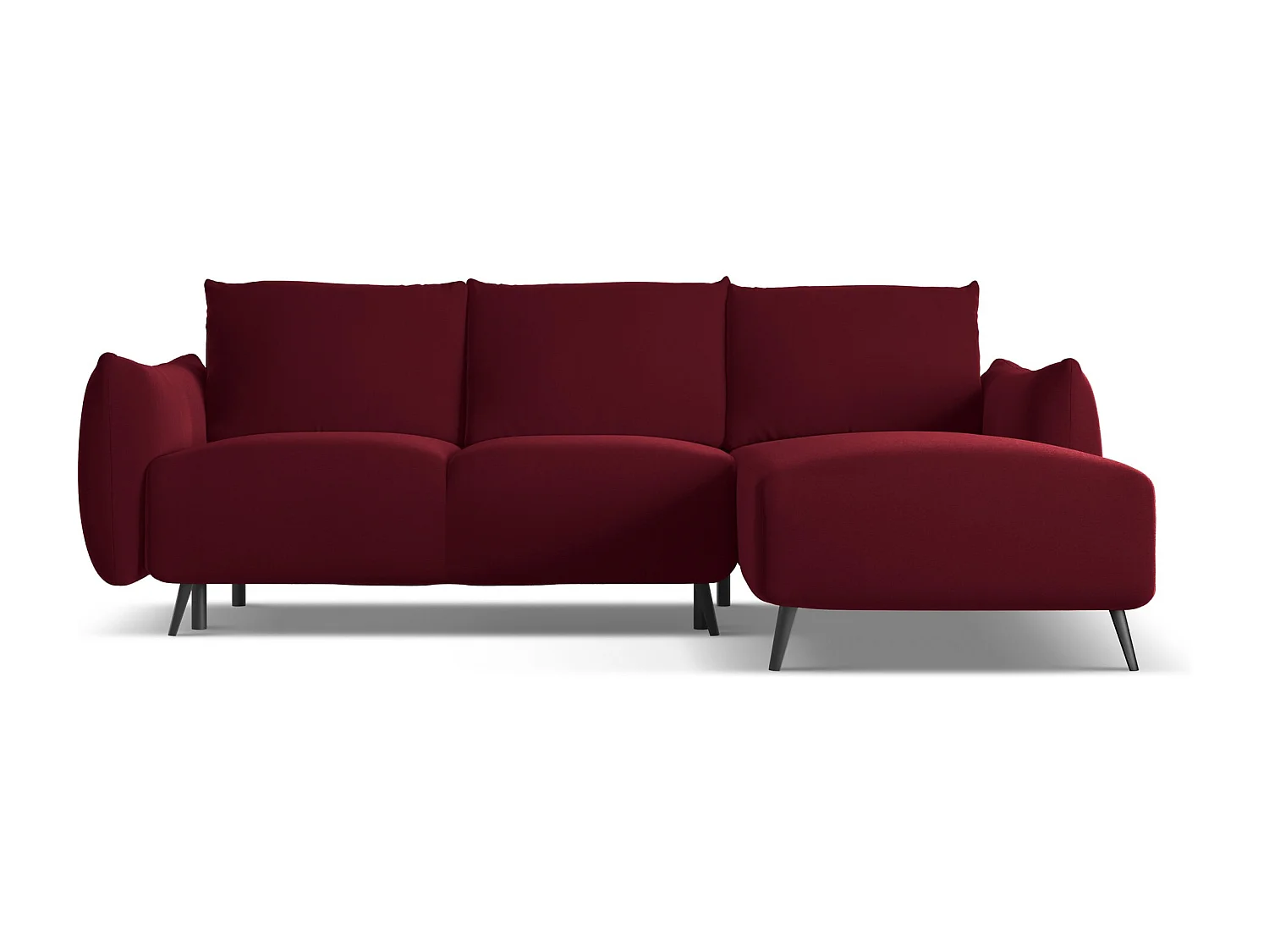 Hoekslaapbank rechts van bourgondië velours - MALIE