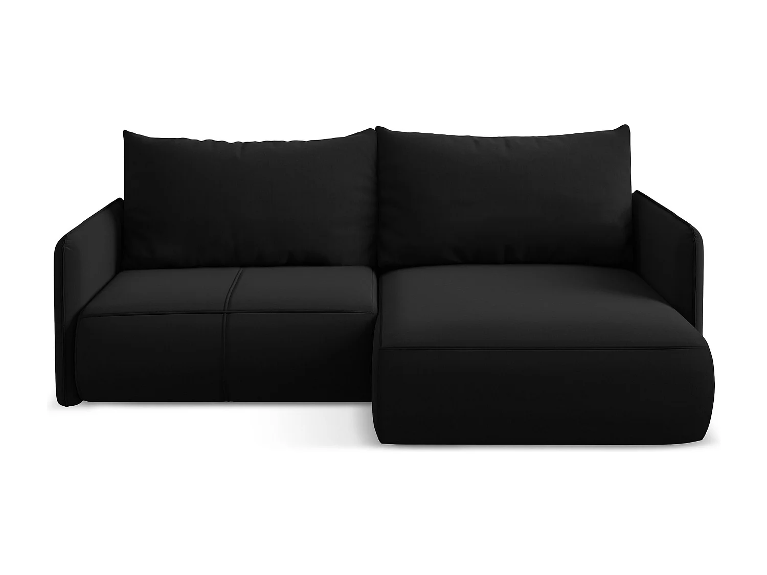 Hoekslaapbank rechts van zwart velours - NANEA