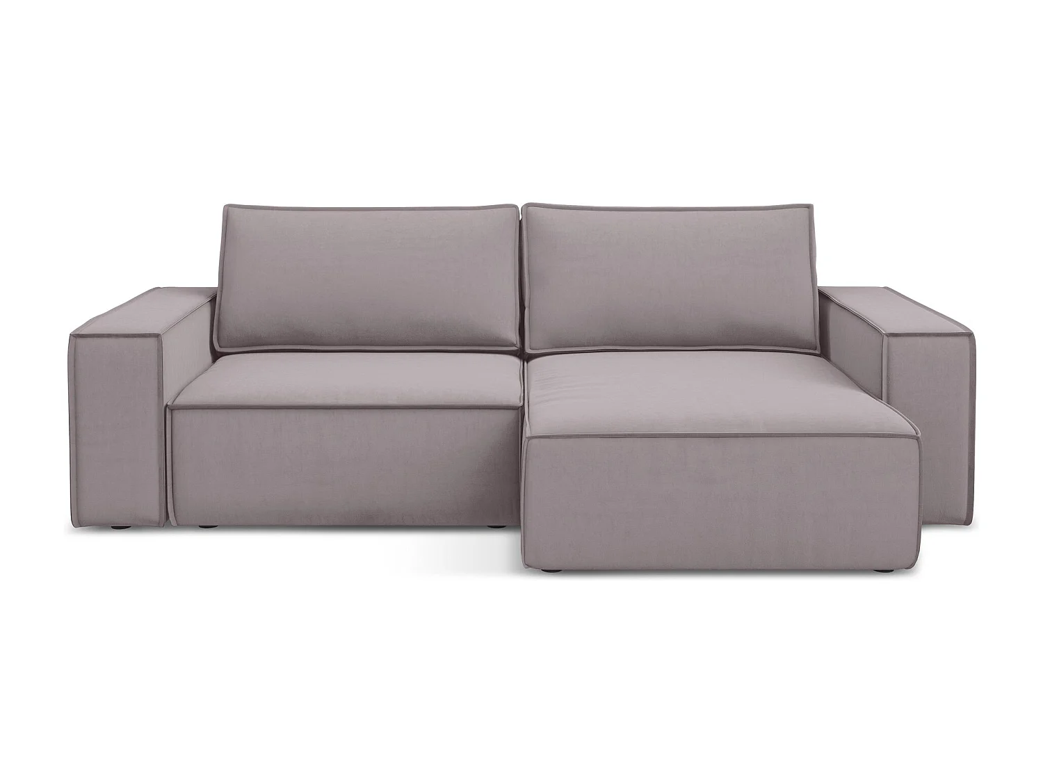 2-Sitzer Ecksofa mit Schlaffunktion - Ecke Rechts - Samt - Lavendel - KIMO