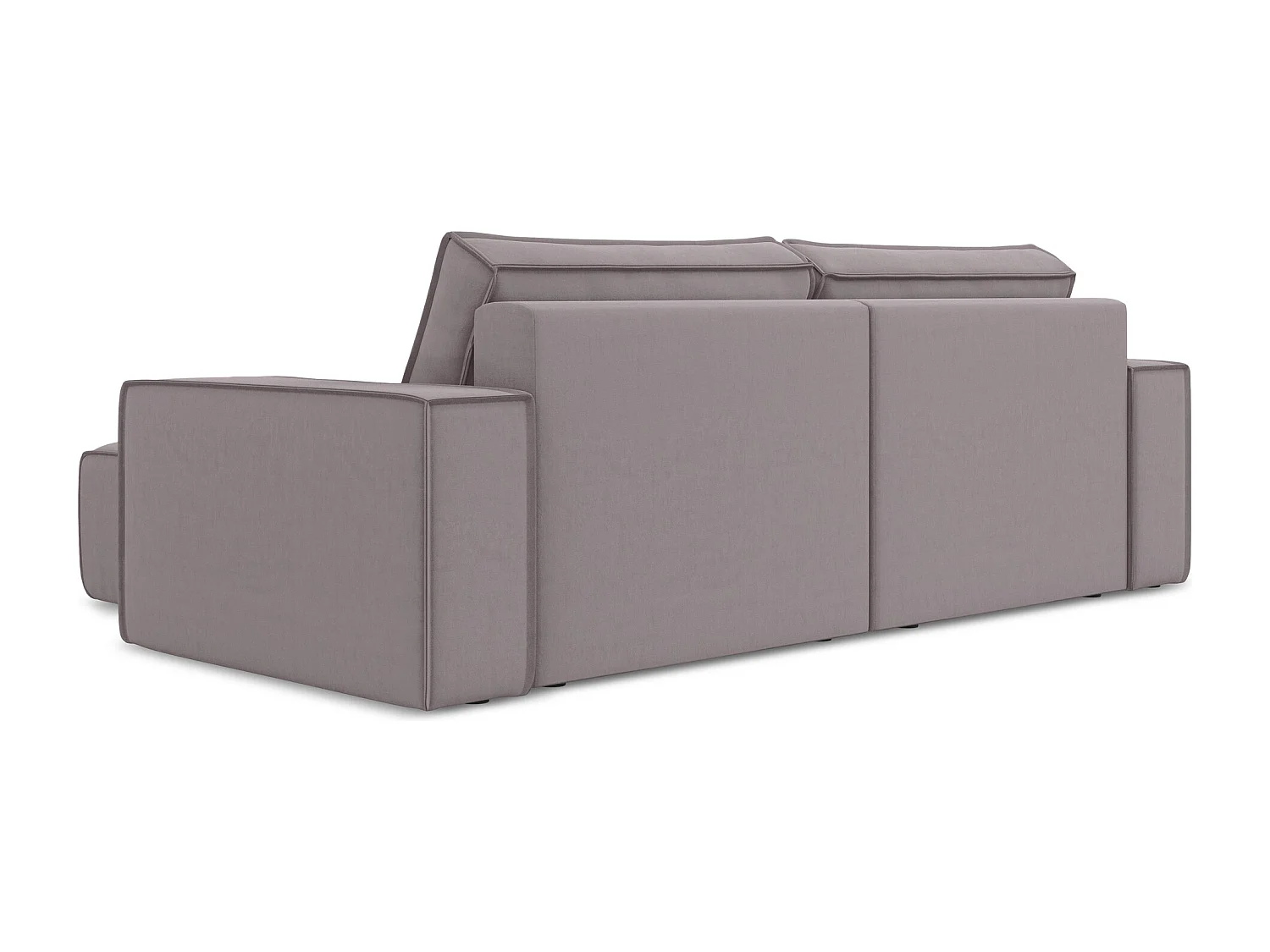 2-Sitzer Ecksofa mit Schlaffunktion - Ecke Rechts - Samt - Lavendel - KIMO