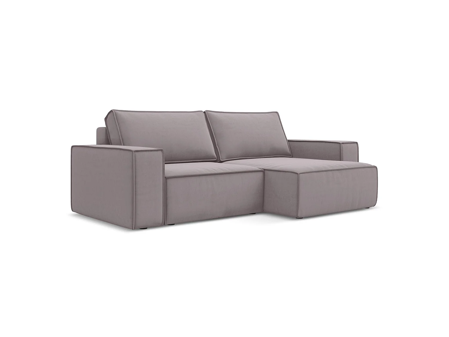 2-Sitzer Ecksofa mit Schlaffunktion - Ecke Rechts - Samt - Lavendel - LIVORNO
