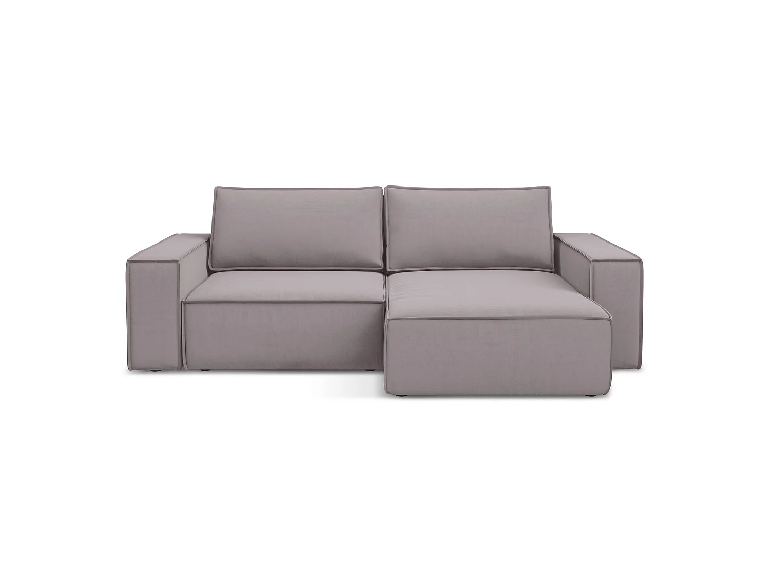 2-Sitzer Ecksofa mit Schlaffunktion - Ecke Rechts - Samt - Lavendel - LIVORNO