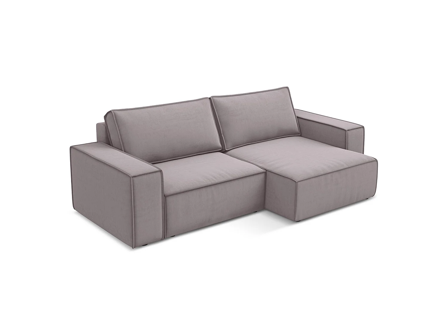 2-Sitzer Ecksofa mit Schlaffunktion - Ecke Rechts - Samt - Lavendel - LIVORNO