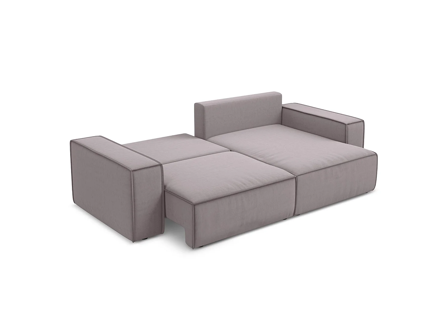 2-Sitzer Ecksofa mit Schlaffunktion - Ecke Rechts - Samt - Lavendel - LIVORNO