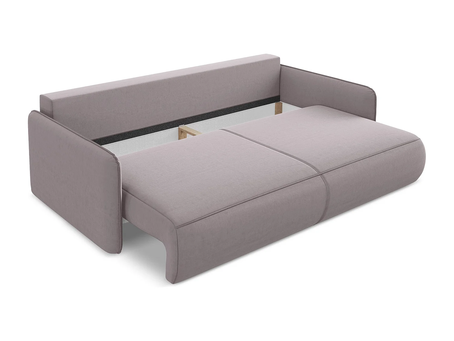 3-Sitzer Sofa mit Schlaffunktion - - Samt - Lavendel - NANEA