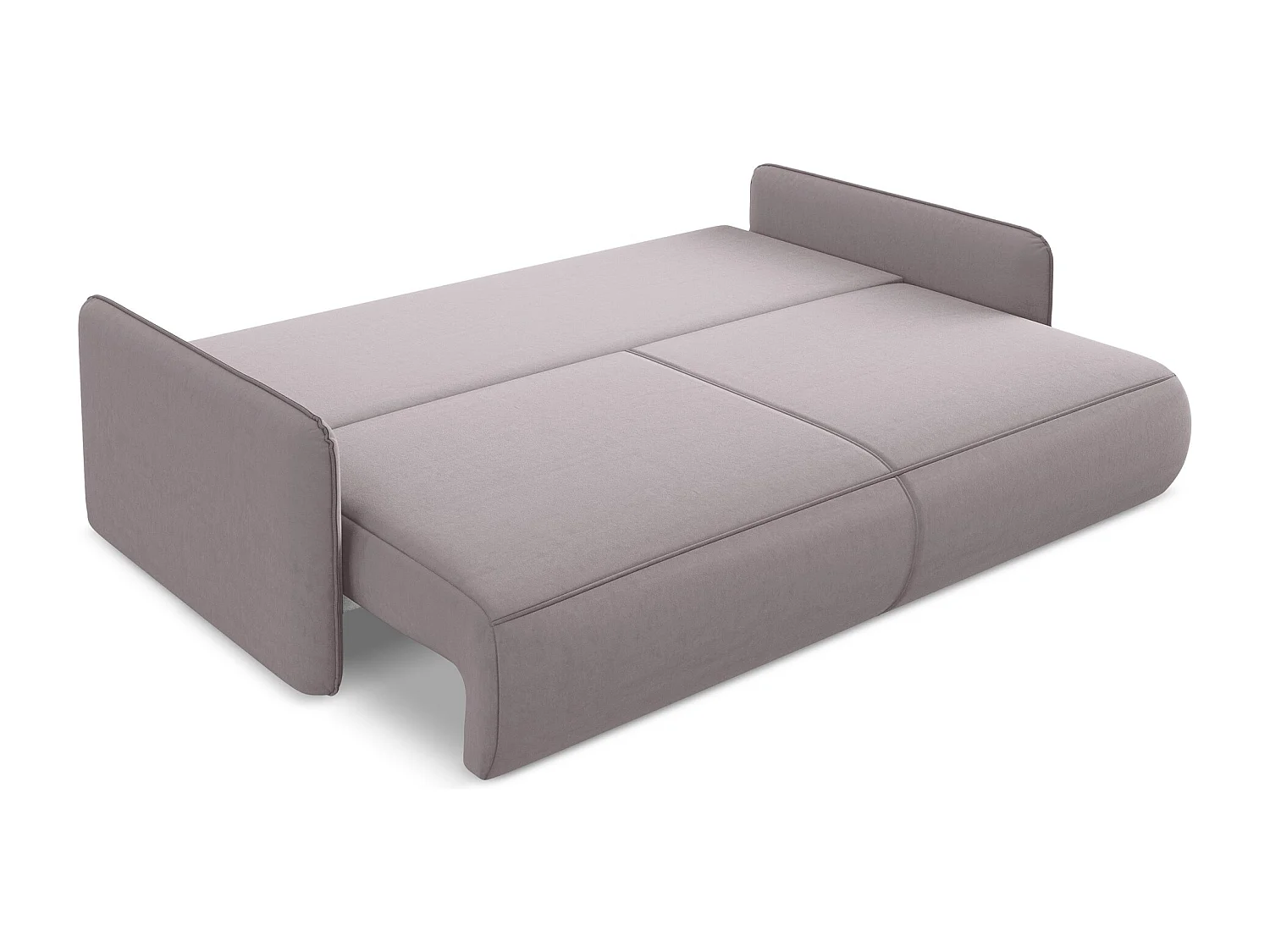 3-Sitzer Sofa mit Schlaffunktion - - Samt - Lavendel - NANEA