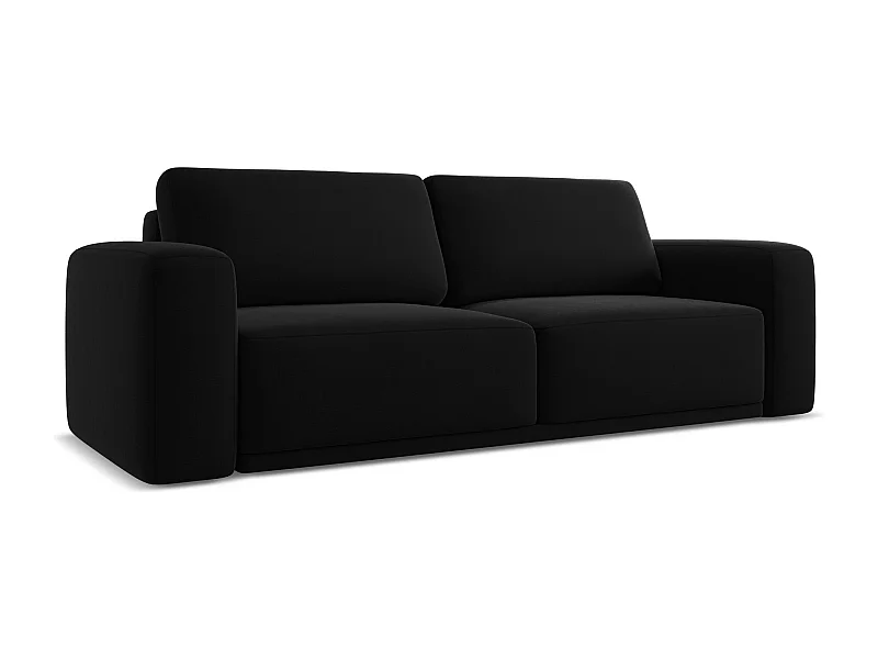 3-Sitzer Sofa mit Schlaffunktion - - Samt - Schwarz - KAILA