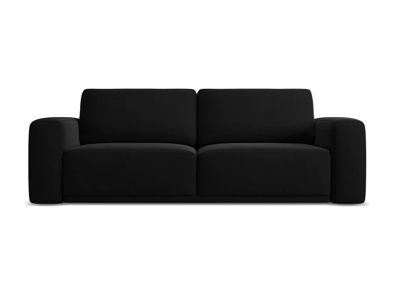 Canapé 3 places convertible en velours - noir - KAILA