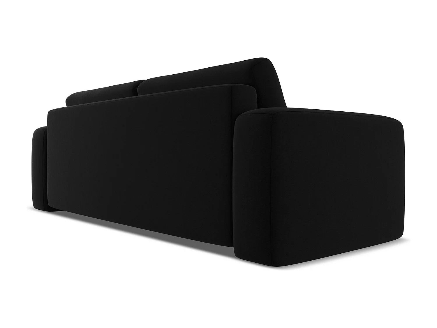 Canapé 3 places convertible en velours - noir - KAILA