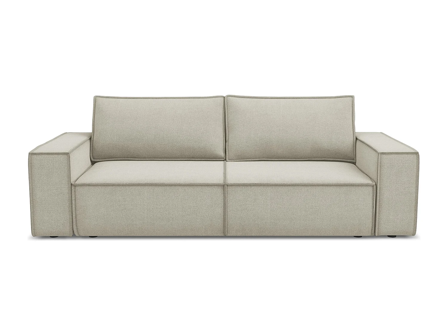 Canapé 3 places convertible en tissu texturé - beige clair - KIMO