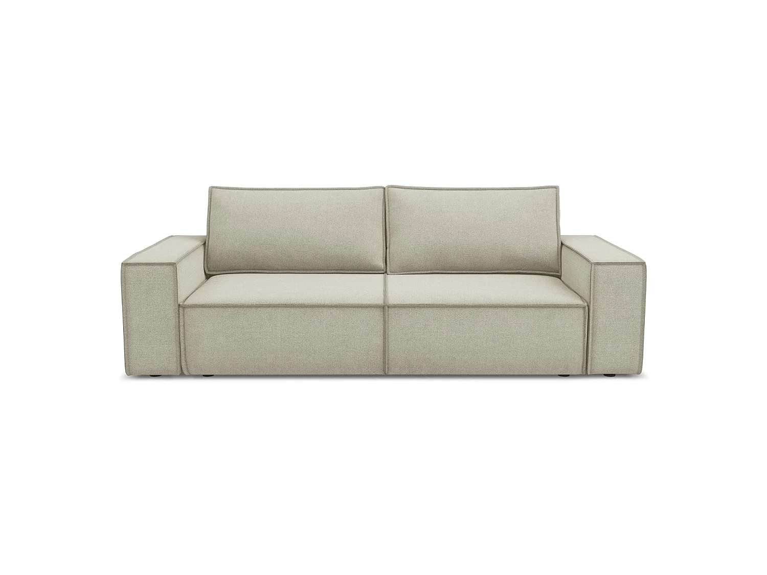 Canapé 3 places convertible en tissu texturé - beige clair - LIVORNO