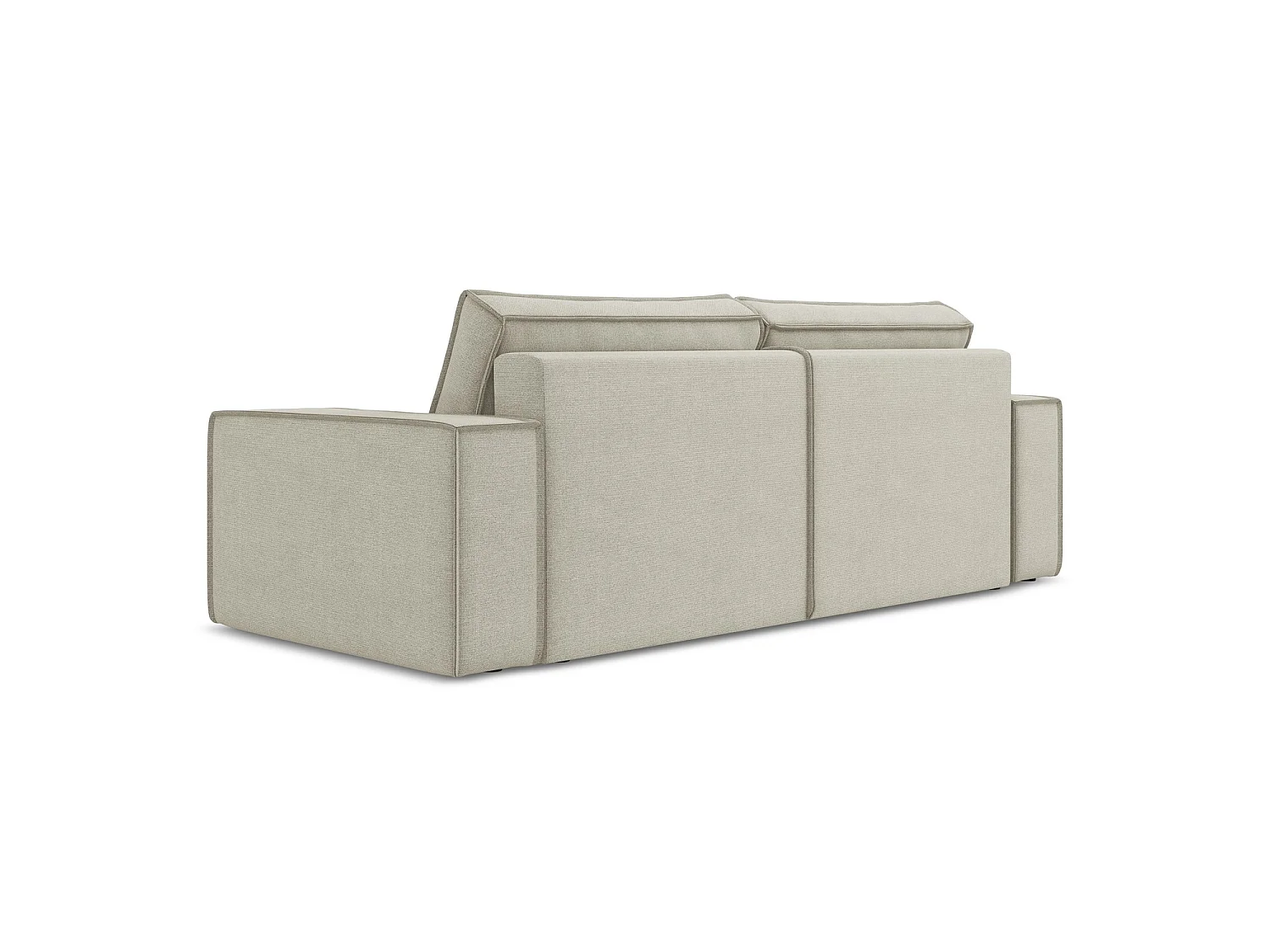 Canapé 3 places convertible en tissu texturé - beige clair - LIVORNO