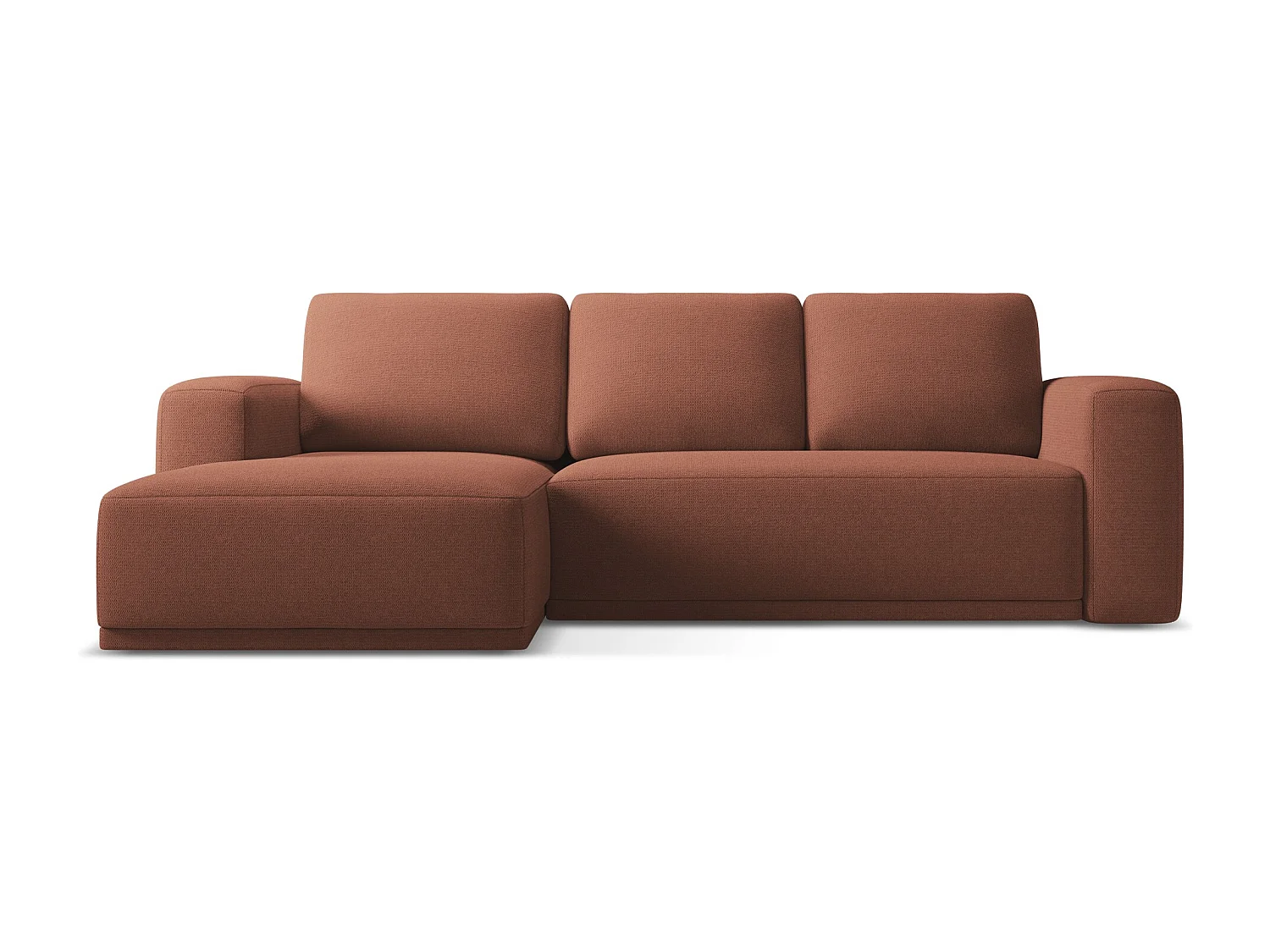 3-Sitzer Ecksofa mit Schlaffunktion - Ecke Links - Chenille - Gedämpftes Rosa - KAILA