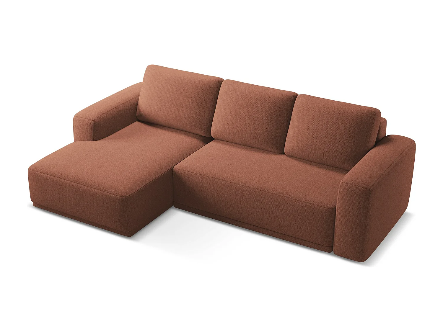 3-Sitzer Ecksofa mit Schlaffunktion - Ecke Links - Chenille - Gedämpftes Rosa - KAILA