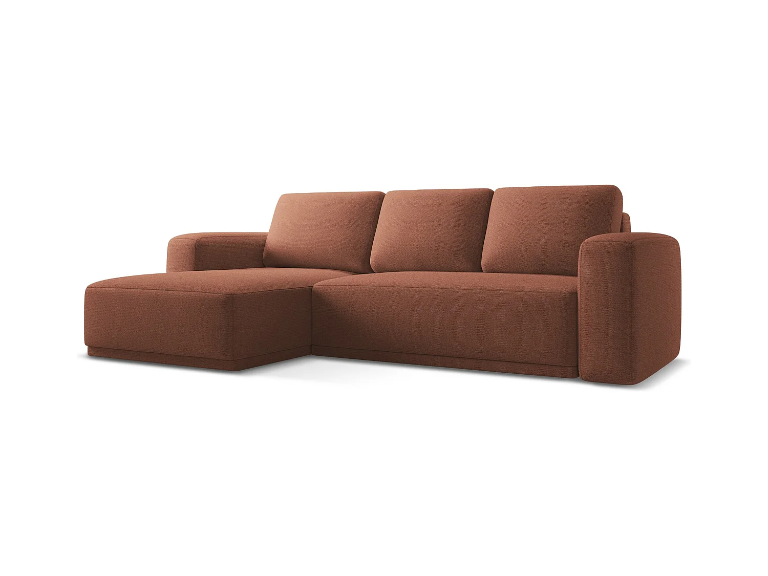 3-Sitzer Ecksofa mit Schlaffunktion - Ecke Links - Chenille - Gedämpftes Rosa - KAILA